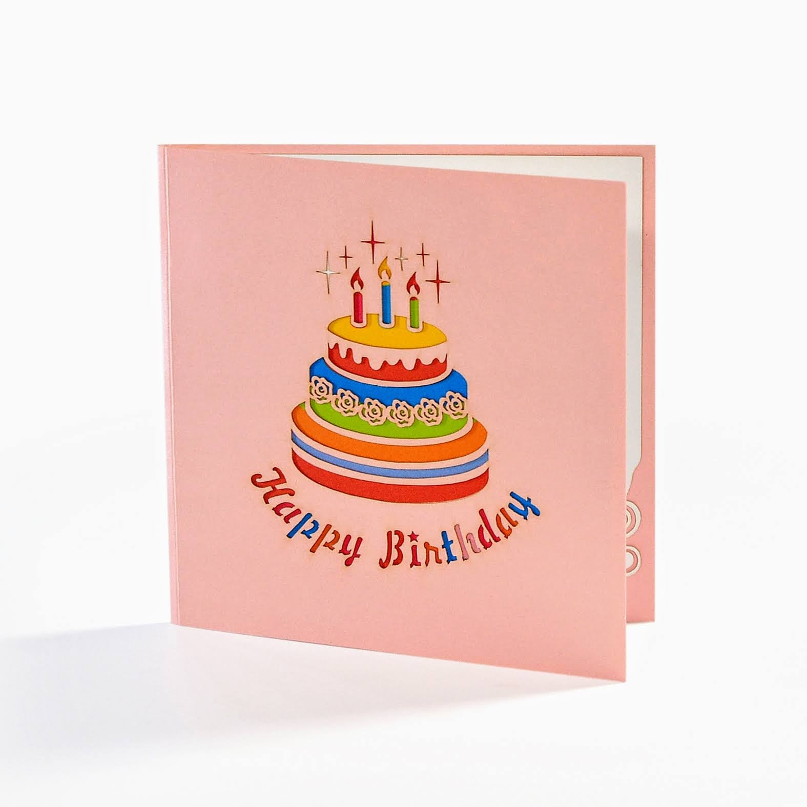 Three-tiers Birthday Cake 3D Pop Up Card