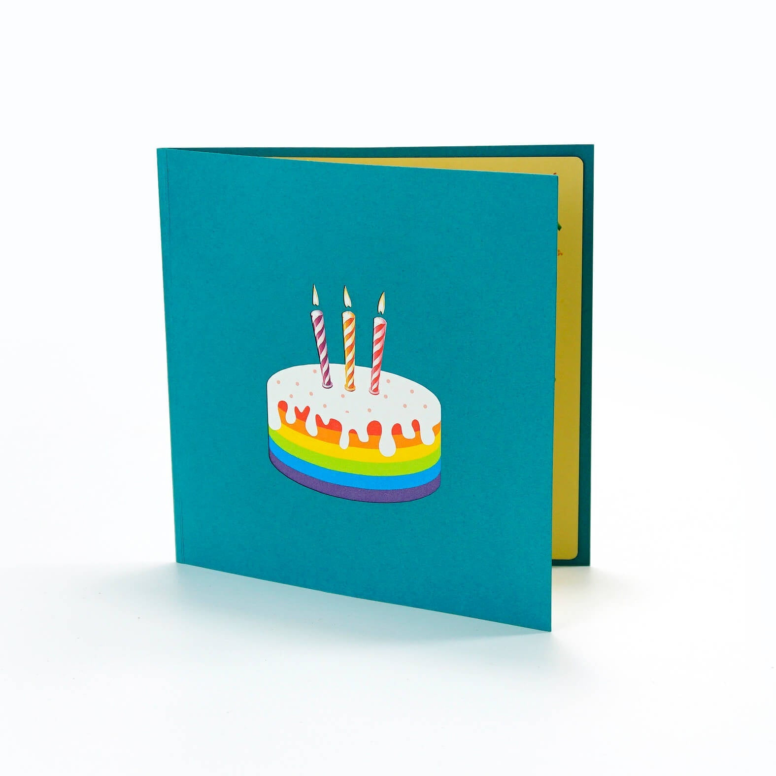 Multi-tier Rainbow Birthday Cake Pop Up Card