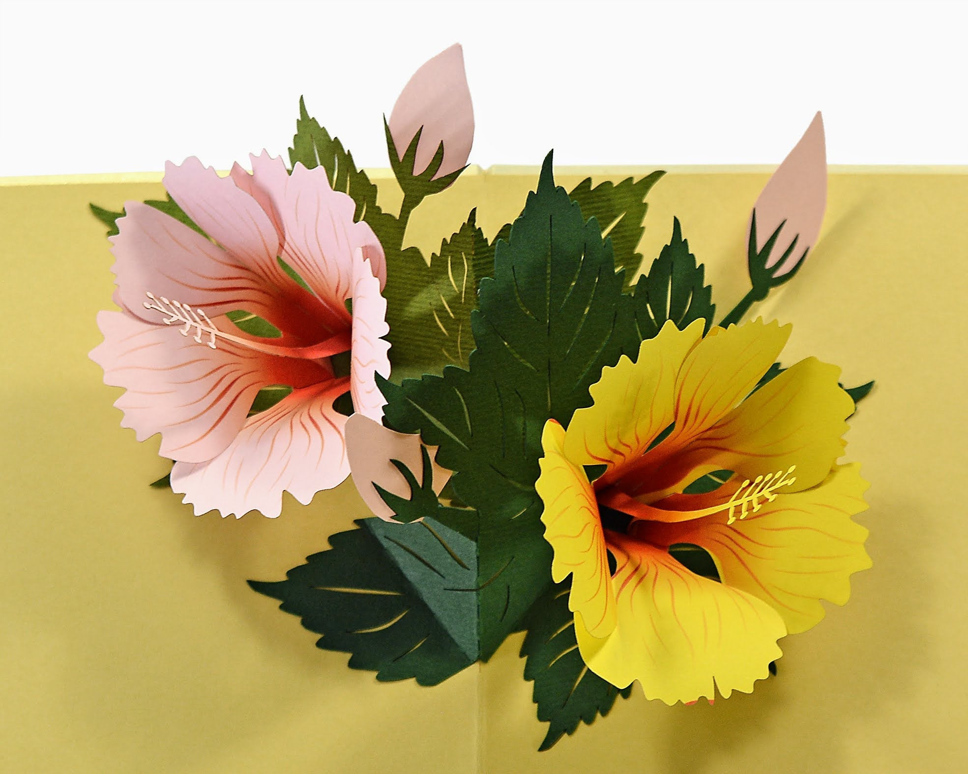 Hibiscus Flowers 3D Pop Up Card