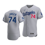 الهايلايتر Los Angeles Dodgers #74 Kenley Jansen Gray 2020 World Series Champions Road Jersey بيلبورد