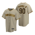 Mens San Diego Padres #90 Robert Hassell Iii 2020 Alternate Sand Brown Jersey Gift For Padres Fans