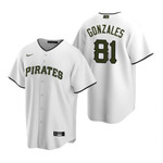 Mens Pittsburgh Pirates #81 Nick Gonzales 2020 Alternate White Jersey Gift For Pirates Fans