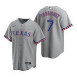 Mens Texas Rangers #7 Ivan Rodriguez Road Gray Jersey Gift For Rangers Fans