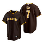 Mens San Diego Padres #7 Ha-Seong Kim 2020 Road Brown Jersey Gift For Padres Fans