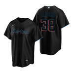 Mens Miami Marlins #38 Jorge Alfaro 2020 Black Jersey Gift For Marlins Fans