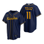 Mens Milwaukee Brewers #11 Rowdy Tellez Alternate Navy Jersey Gift For Brewers Fans