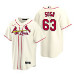 Mens St. Louis Cardinals #63 Edmundo Sosa Alternate Cream Jersey Gift For Cardinals Fans
