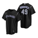 Mens Colorado Rockies #49 Antonio Senzatela Alternate Black Jersey Gift For Rockies Fans