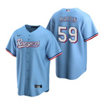 Mens Texas Rangers #59 Brett Martin Alternate Light Blue Jersey Gift For Rangers Fans