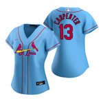 Womens St Louis Cardinals #13 Matt Carpenter 2020 Light Blue Jersey Gift For Cardinals Fans