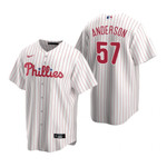 Mens Philadelphia Phillies #57 Chase Anderson 2020 Home White Jersey Gift For Phillies Fans