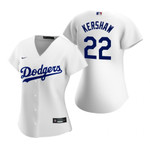 Womens Los Angeles Dodgers #22 Clayton Kershaw 2020 White Jersey Gift For Dodgers Fans