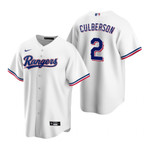 Mens Texas Rangers #2 Charlie Culberson Home White Jersey Gift For Rangers Fans