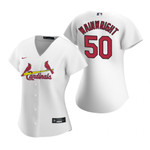Womens St Louis Cardinals #50 Adam Wainwright 2020 White Jersey Gift For Cardinals Fans