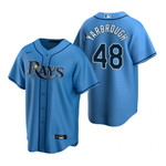 Mens Tampa Bay Rays #48 Ryan Yarbrough Alternate Light Blue Jersey Gift For Rays Fans