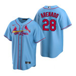 Mens St. Louis Cardinals #28 Nolan Arenado Alternate Light Blue Jersey Gift For Cardinals Fans