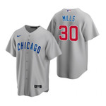 Mens Chicago Cubs #30 Alec Mills Road Gray Jersey Gift For Cubs Fans