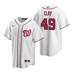 Mens Washington Nationals #49 Sam Clay 2020 Home White Jersey Gift For Nationals Fans