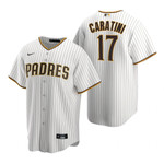 Mens San Diego Padres #17 Victor Caratini 2020 Home White Jersey Gift For Padres Fans