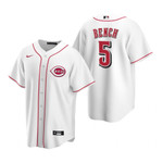 Mens Cincinnati Reds #5 Johnny Bench Home White Jersey Gift For Reds Fans