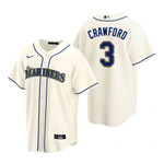 Mens Seattle Mariners #3 J.P. Crawford 2020 Alternate Cream Jersey Gift For Mariners Fans