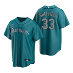 Mens Seattle Mariners #33 Justus Sheffield 2020 Alternate Aqua Jersey Gift For Mariners Fans