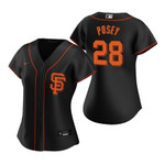 Womens San Francisco Giants #28 Buster Posey 2020 Black Jersey Gift For Giants Fans