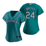 Womens Seattle Mariners #24 Ken Griffey Jr. 2020 Aqua Jersey Gift For Mariners Fans