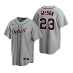 Mens Detroit #23 Kirk Gibson Road Gray Jersey Gift For Tigers Fans