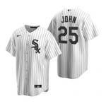 Mens Chicago White Sox #25 Tommy John Retired Player White Jersey Gift For White Sox Fans