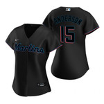 Womens Miami Marlins #15 Brian Anderson 2020 Black Jersey Gift For Marlins Fans