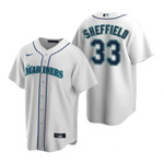 Mens Seattle Mariners #33 Justus Sheffield 2020 Home White Jersey Gift For Mariners Fans