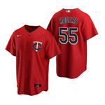 Mens Minnesota Twins #55 Taylor Rogers Alternate Red Jersey Gift For Twins Fans
