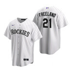 Mens Colorado Rockies #21 Kyle Freeland White Home Jersey Gift For Rockies Fans