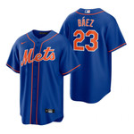 Mens New York Mets #23 Javier Baez 2020 Alternate Royal Blue Jersey Gift For Mets Fans