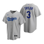 Mens Los Angeles Dodgers #3 Chris Taylor Alternate Gray Jersey Gift For Dodgers Fans