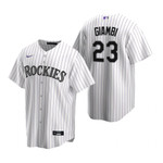 Mens Colorado Rockies #23 Jason Giambi Retired Player White Jersey Gift For Rockies Fans