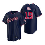 Mens Washington Nationals #19 Josh Bell 2020 Alternate Navy Jersey Gift For Nationals Fans
