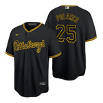 Mens Pittsburgh Pirates #25 Gregory Polanco 2020 Baseball Black Jersey Gift For Pirates Fans