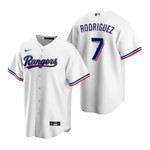 Mens Texas Rangers #7 Ivan Rodriguez Home White Jersey Gift For Rangers Fans