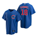 Mens Chicago Cubs #18 Frank Schwindel Alternate Royal Jersey Gift For Cubs Fans