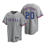 Mens Texas Rangers #20 Mike Foltynewicz Road Gray Jersey Gift For Rangers Fans