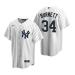 Mens New York Yankees #34 A.J. Burnett 2020 Retired Player White Jersey Gift For Yankees Fans