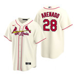 Mens St. Louis Cardinals #28 Nolan Arenado Alternate Cream Jersey Gift For Cardinals Fans