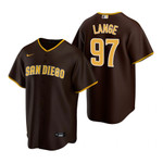 Mens San Diego Padres #97 Justin Large 2020 Road Brown Jersey Gift For Padres Fans