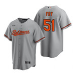 Mens Baltimore Orioles #51 Paul Fry 2020 Road Gray Jersey Gift For Orioles Fans
