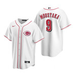 Mens Cincinnati Reds #9 Mike Moustakas Home White Jersey Gift For Reds Fans