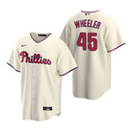 Mens Philadelphia Phillies #45 Zack Wheeler 2020 Alternate Cream Jersey Gift For Phillies Fans