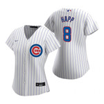 Womens Chicago Cubs #8 Ian Happ 2020 White Jersey Gift For Cubs And Baseball Fans
