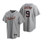 Mens Detroit #9 Willi Castro Road Gray Jersey Gift For Tigers Fans